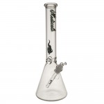 Medicali Glass - 45 Mil Beaker Base Bong - 14 Inch - Green & Black Script Label