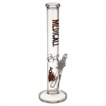 Medicali Glass - 45 Mil Straight Cylinder Bong - 14 Inch – Red & Black Label