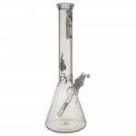 Medicali Glass - 45 Mil Beaker Base Bong - 14 Inch - Green Script Label