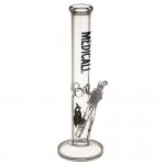 Medicali Glass - 45 Mil Straight Cylinder Bong - 14 Inch – Gold & Black Label