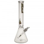 Medicali Glass - 45 Mil Beaker Base Bong - 14 Inch –Rasta Script Label