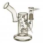 Pulse Glass - Gridded Tongue Percolator Vapor Bubbler with built-in Dabber Holder