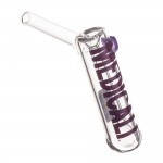 Medicali Glass - Medium Bubbler Hand Pipe - Purple Label