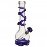 Noble Glass 12 Inch Tall Clear Glass Bong with Colored Wrap and Foot