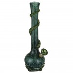 Noble Glass 14 Inch Tall Green Glass Bong with Green Wrap and Foot