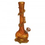 Noble Glass 12 Inch Tall Orange Glass Bong with Orange Wrap and Foot