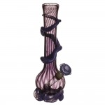 Noble Glass 12 Inch Tall Purple Glass Bong with Purple Wrap and Foot