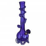 Noble Glass 14 Inch Tall Blue Glass Bong with Blue Wrap and Foot