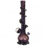 Noble Glass Extra Large Purple and Black Glass Bong with Wrap and Marble