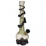 pipes cannabis Noble Glass Medium Uranium Glass Bong with Black Wrap