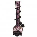 Noble Glass 14 Inch Tall Purple Glass Bong with Black Wrap and Foot