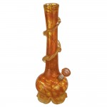 Noble Glass 14 Inch Tall Orange Glass Bong with Orange Wrap and Foot