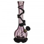 Noble Glass 12 Inch Tall Purple Glass Bong with Black Wrap and Foot