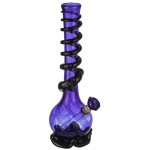 Noble Glass 14 Inch Tall Blue Glass Bong with Black Wrap and Foot