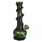 Noble Glass 12 Inch Tall Green Glass Bong with Black Wrap and Foot