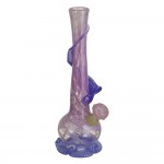 Noble Glass 14 Inch Tall Pink Glass Bong with Purple Wrap and Foot