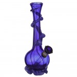 Noble Glass 12 Inch Tall Blue Glass Bong with Blue Wrap and Foot