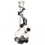 Noble Glass 14 Inch Tall Clear Glass Bong with Colored Wrap and Foot