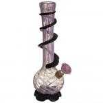 Noble Glass 12 Inch Tall Pink Glass Bong with Black Wrap and Foot