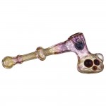 Glass Hammer Pipe – Fumed with Colored Marbles and Clear Magnifiers
