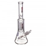 Medicali Glass - Mini 8-Arm Tree Perc Beaker Bong – Red & Black Label