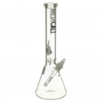 Medicali Glass - 45 Mil Beaker Base Bong - 14 Inch – White & Black Label