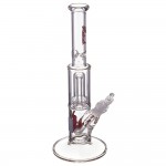 Medicali Glass - Mini Showerhead Perc Straight Bong - Red Script Label