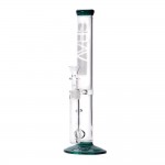 Grav Labs - Straight Stemless Cylinder Glass Bong - 20 Inch - Etched Logo and Aqua Accents