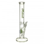 pipes cannabis Medicali Glass - 45 Mil Straight Cylinder Bong - 14 Inch - Green Script Label