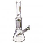 Medicali Glass - Reversal 8-Arm Tree Perc Beaker Bong - 14 Inch - Rasta Script Label