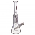 Medicali Glass - Reversal 8-Arm Tree Perc Beaker Bong - 14 Inch - Red Script Label