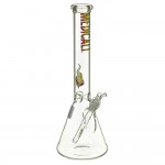 pipes cannabis Medicali Glass - 45 Mil Beaker Base Bong - 14 Inch - Rasta Label