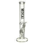 Medicali Glass - 45 Mil Straight Cylinder Bong - 14 Inch - Black Label