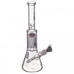 Medicali Glass - Reversal 8-Arm Tree Perc Beaker Bong - 14 Inch - White & Black Label