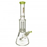 Medicali Glass - Slyme Mini Showerhead Perc Beaker Bong - Rasta Label