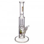 Medicali Glass - Mini Showerhead Perc Straight Bong - Rasta Label