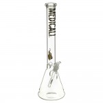 Medicali Glass - 45 Mil Beaker Base Bong - 18 Inch - Gold & Black Label