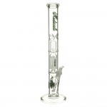 Medicali Glass - 8-Arm Tree Perc Straight Bong - 18 Inch - Green & Black Script Label