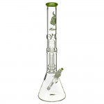 Medicali Glass - Slyme Showerhead Perc Beaker Bong - 14 Inch - Green Script Label