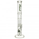 Medicali Glass - Showerhead Perc Straight Bong - 18 Inch - Green & Black Script Label