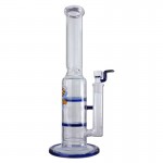 Black Leaf - Glass Ice Bong with Double HoneyComb Disc Perc - 38cm