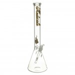 pipes cannabis Medicali Glass - 45 Mil Beaker Base Bong - 18 Inch - Gold & Black Script Label