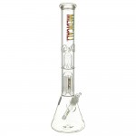 Medicali Glass - 8-Arm Tree Perc Beaker Bong - 18 Inch - Rasta Label