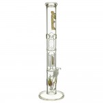 Medicali Glass - 8-Arm Tree Perc Straight Bong - 18 Inch - Rasta Script Label