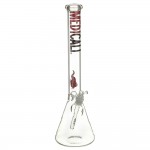 pipes cannabis Medicali Glass - 45 Mil Beaker Base Bong - 18 Inch - Red & Black Label