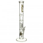 Medicali Glass - 8-Arm Tree Perc Straight Bong - 18 Inch - Gold Script Label