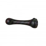 Glass Taster Pipe – Black Glass with Colored Stripes – Choice of 4 colors