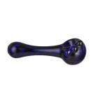 Glass Spoon Pipe – Black Glass with Colored Stripes – Choice of  3 colors