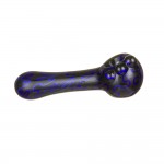 Glass Spoon Pipe – Black Glass with Colored Squiggles – Choice of 2 colors