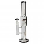 Black Leaf - Glass Ice Bong with Double Drum Perc & Splash guard Dome